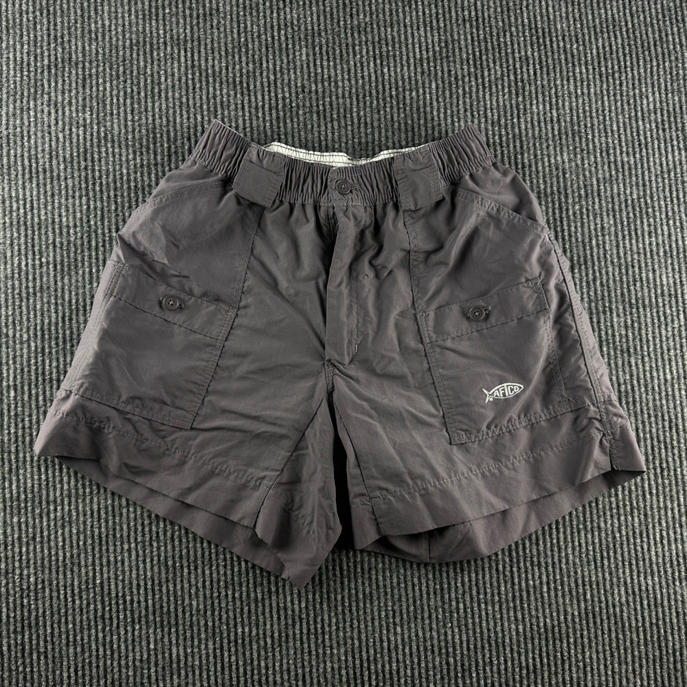 AFTCO M01 Mens Plum Fishing Shorts Size 28 Nylon Cargo Utility Water Shorts